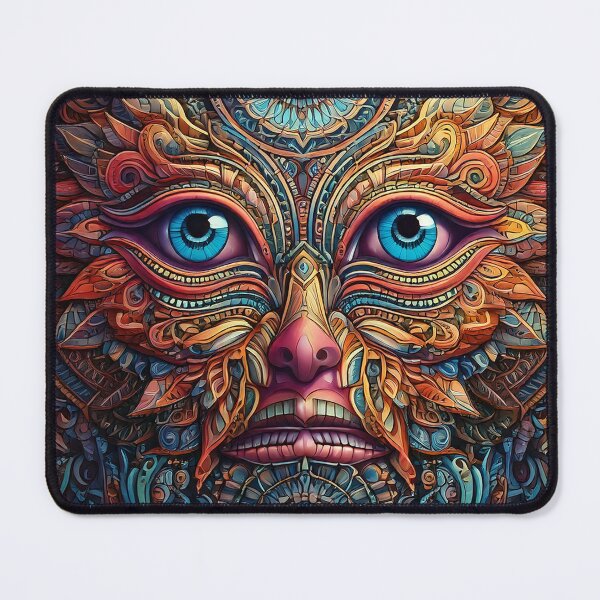 Item preview, Intricate Detailed Very Trippy Pattern Face Visionary Art designed and sold by CattlettArt.