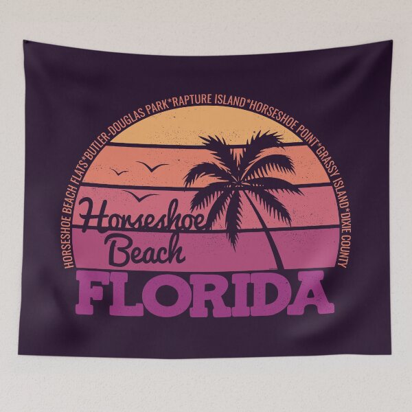 Item preview, Horseshoe Beach Florida Retro Sunset Local Pride Logo designed and sold by CRHPOD20.