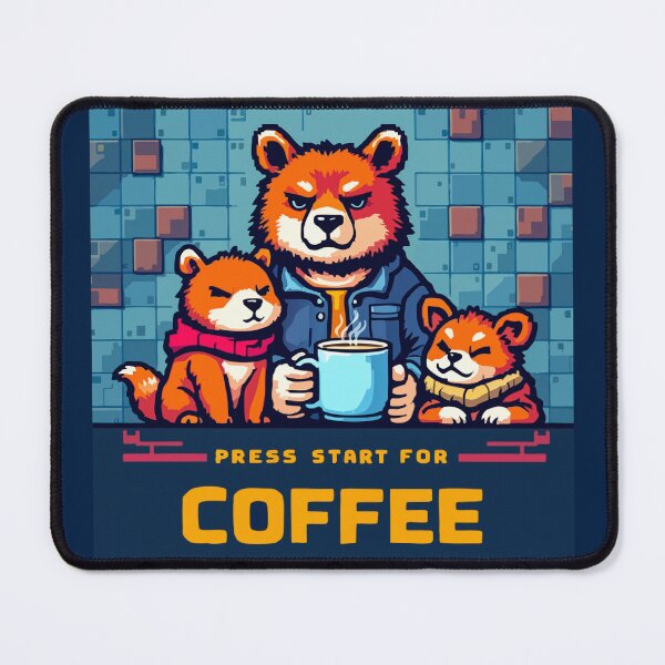 Item preview, Bearly Awake – Press Start for Coffee designed and sold by SteadyRolling.