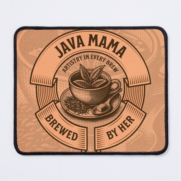Item preview, Java Mama Coffee Art – Retro Coffee Lover Gift for Her, Feminine Coffee Quote Design, Vintage Brewed By Her Print for Mugs, Shirts & More designed and sold by DZignsbyJess.