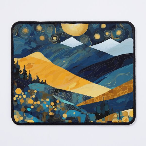 Item preview, Starry Night with Moon and Mountains designed and sold by Vicky Brago-Mitchell®.