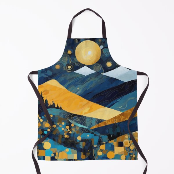 Item preview, Starry Night with Moon and Mountains designed and sold by Vicky Brago-Mitchell®.