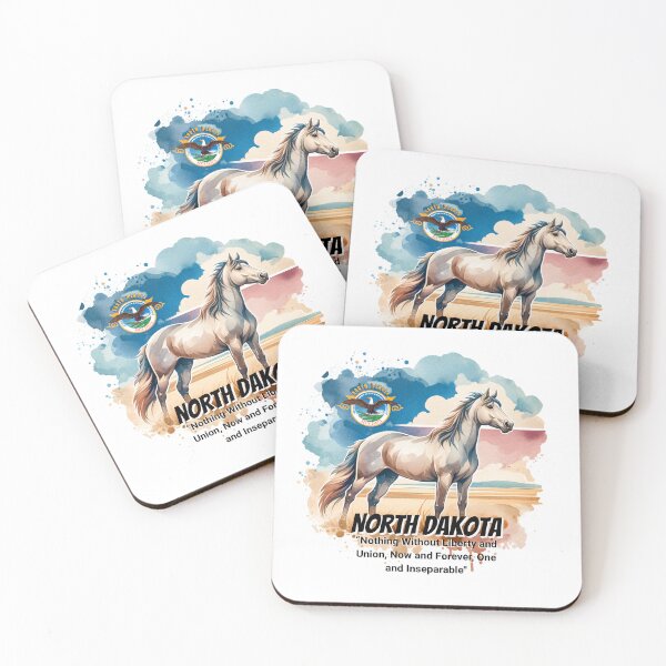 Item preview, North Dakota — Spirit of the Nokota Horse | State Animal Watercolor Art designed and sold by MTeesGA.