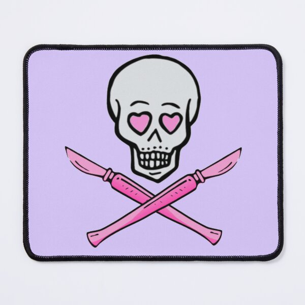 Item preview, Girly Skull Pink Scalpel Crossbones Punk Gotchic Pathology Surgery Dissection Autopsy Lethally Blonde designed and sold by LethallyBlonde.