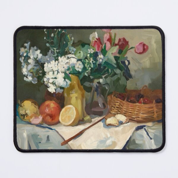 Item preview, French Still Life with Flowers and Fruit – Classic Impressionist Art designed and sold by CARRAANN.