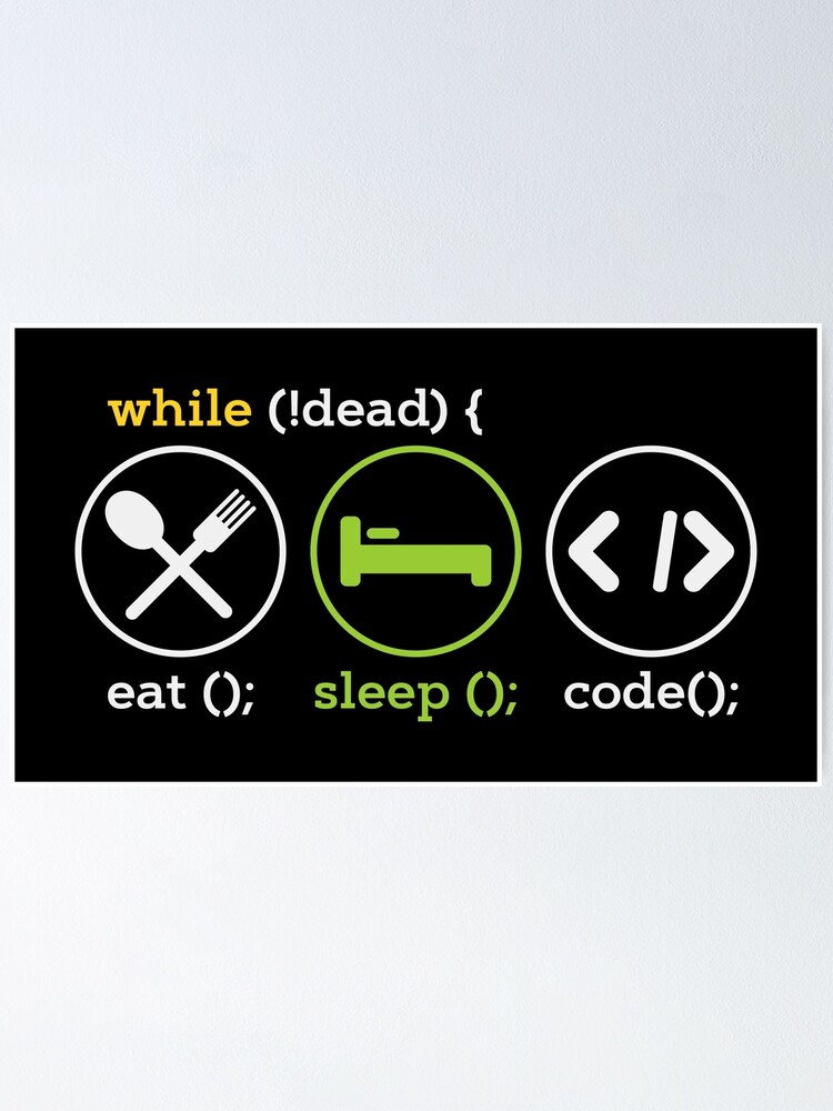 Thumbnail 1 of 3, Poster, While Not Dead Eat Sleep Code - Programmer designed and sold by anziehend.