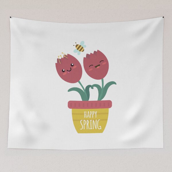 Item preview, Happy Spring - Tulips and Bee designed and sold by TodoBonito.