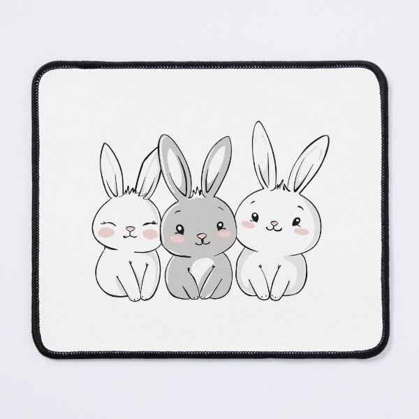 Item preview, three cute bunnies waiting to eat carrots designed and sold by MaveArts.
