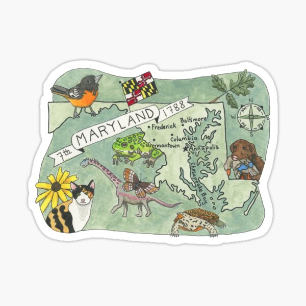 Item preview, Map of Maryland - State Maps designed and sold by Platinumfrog.