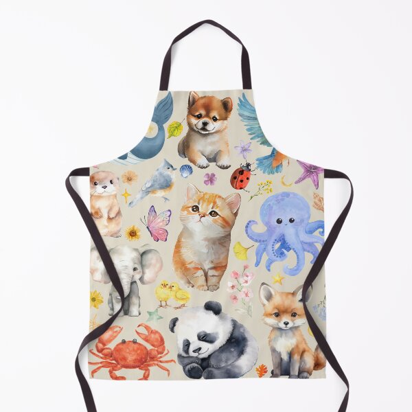 Item preview, Cute Animals Mosaic - Watercolor Cottagecore Decor designed and sold by TuncGK.