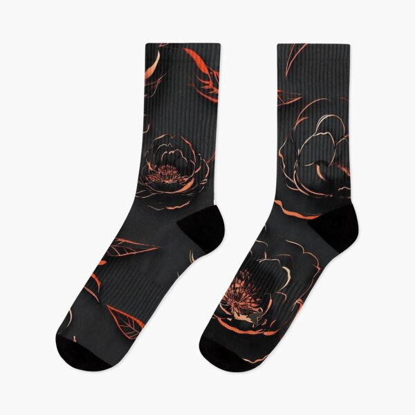 Item preview, Elegant Dark Floral Pattern – Rose Gold Peony Illustration on Black designed and sold by Art Garden.
