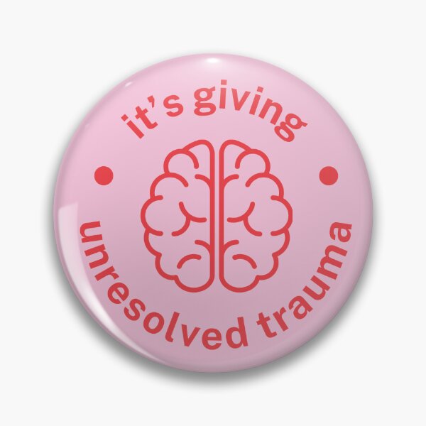 Item preview, "It’s Giving Unresolved Trauma" – Funny Psych Student Sticker | Mental Health Humor designed and sold by blush mind.