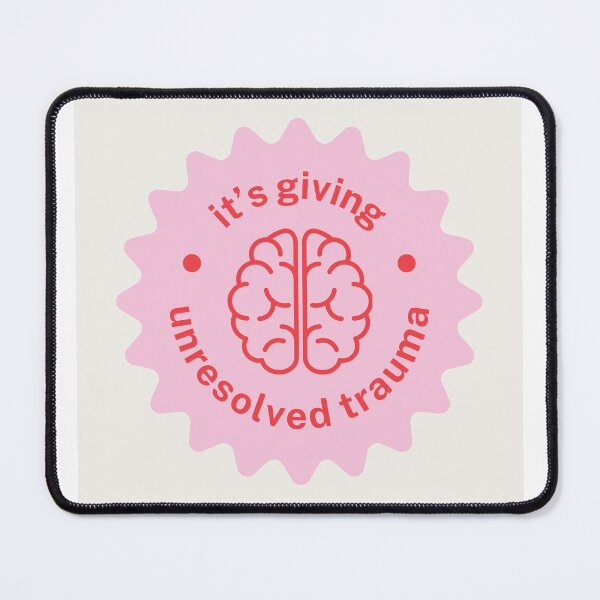 Item preview, "It’s Giving Unresolved Trauma" – Funny Psych Student Sticker | Mental Health Humor designed and sold by blush mind.