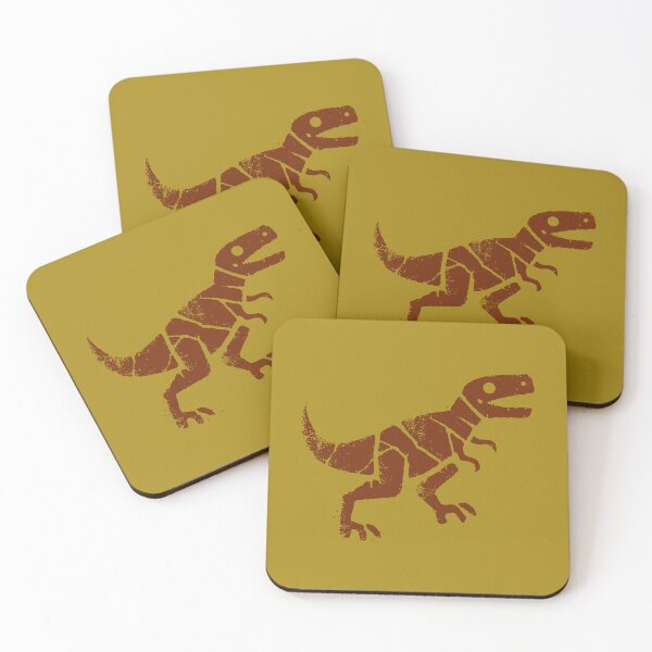 Item preview, Earthen T-Rex Petroglyph: Minimalist Arawak-inspired Dinosaur Art in Terracotta and Earth Tones for Cultural Decor designed and sold by H Jonas.