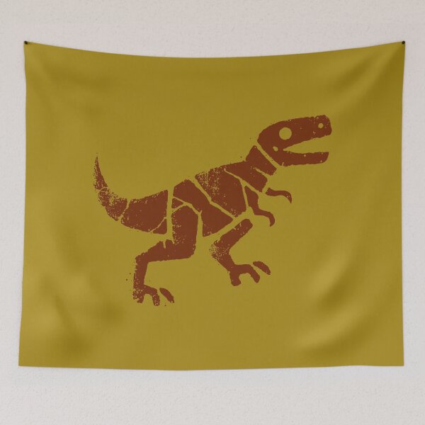 Item preview, Earthen T-Rex Petroglyph: Minimalist Arawak-inspired Dinosaur Art in Terracotta and Earth Tones for Cultural Decor designed and sold by H Jonas.