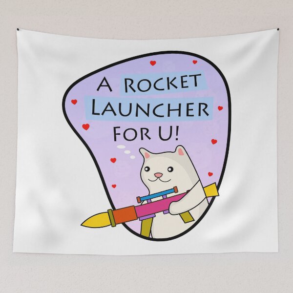 Item preview, This is for you! Cat with flowers and rocket launcher, Cute cat designed and sold by DibujandoPorfa.