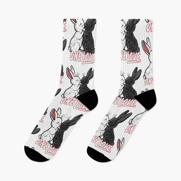 Item preview, bunny in black and white - one love designed and sold by MaveArts.