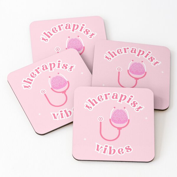 Item preview, “Therapist Vibes” Sticker – Pink Brain & Stethoscope | Cute Therapy Student Aesthetic designed and sold by blush mind.