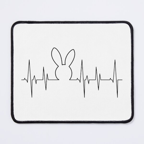 Item preview, Bunny hoppy hertbeat heart line with rabbit head designed and sold by MaveArts.