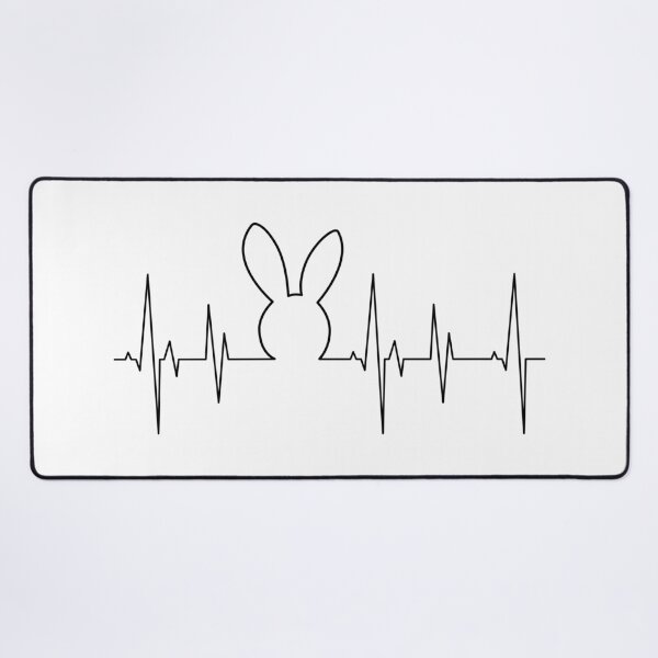 Item preview, Bunny hoppy hertbeat heart line with rabbit head designed and sold by MaveArts.