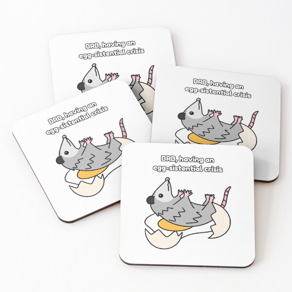 Item preview, Egg-sistential Crisis - Funny Possum Pun designed and sold by Goofylittleguys.