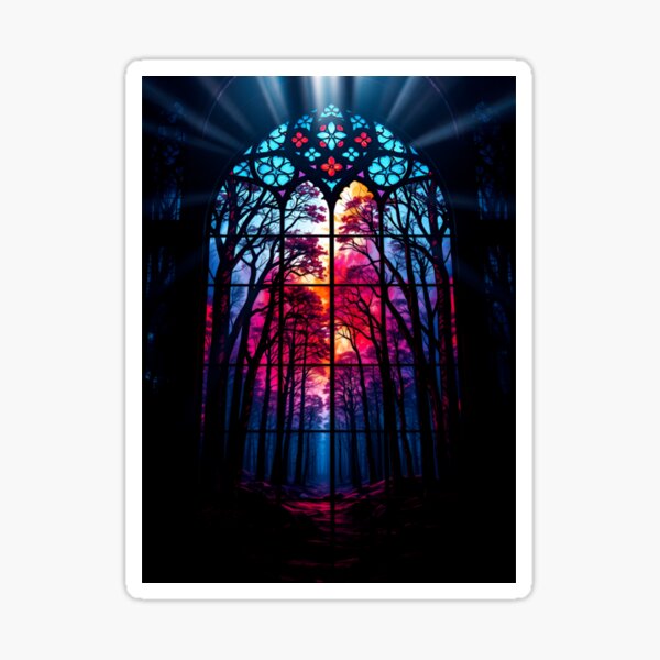 Item preview, Vibrant Forest Beyond Stained Glass designed and sold by Sachie's Studio.