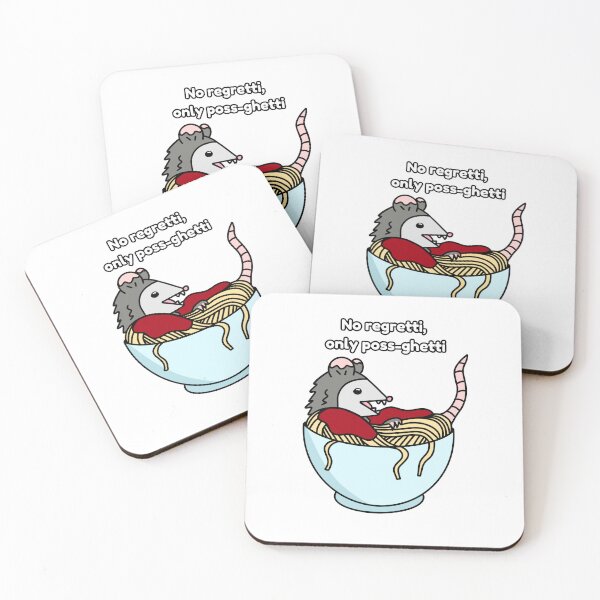 Item preview, No Regretti - Funny Spaghetti Possum Pun designed and sold by Goofylittleguys.