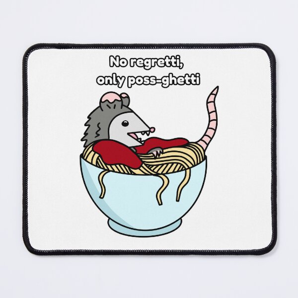 Item preview, No Regretti - Funny Spaghetti Possum Pun designed and sold by Goofylittleguys.