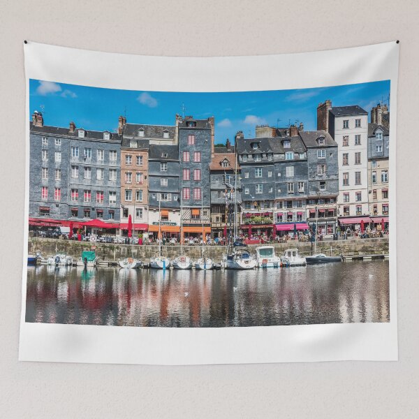 Item preview, Honfleur harbour in Normandy, France designed and sold by dvoevnore.
