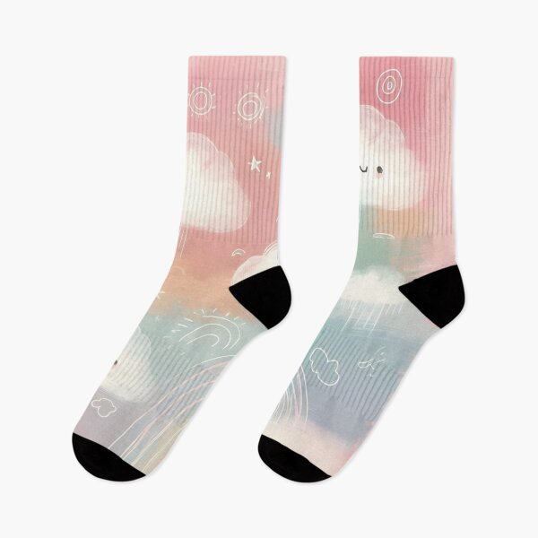 Item preview, Pastel Rain: Kawaii Clouds with Rainbow designed and sold by 123Rainbow.