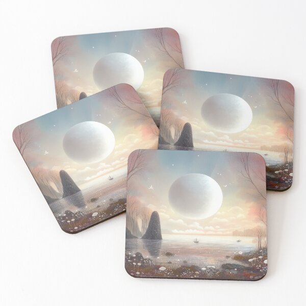Item preview, Lunar Stillness: The Whispering Shore Under the Silent Orb designed and sold by bloorose.