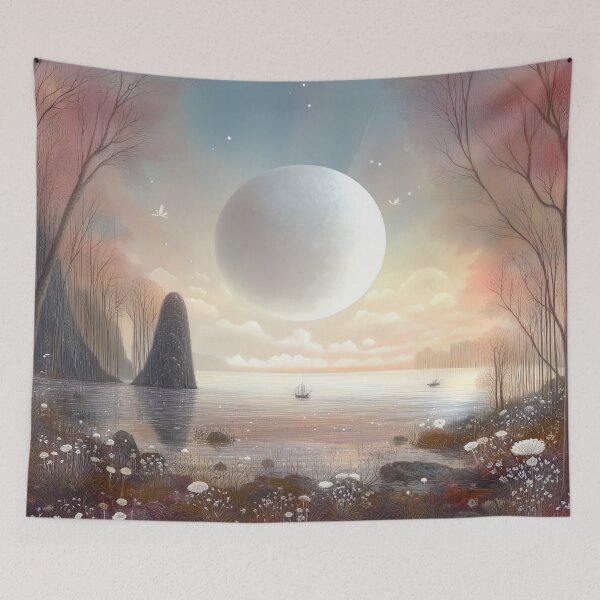 Item preview, Lunar Stillness: The Whispering Shore Under the Silent Orb designed and sold by bloorose.