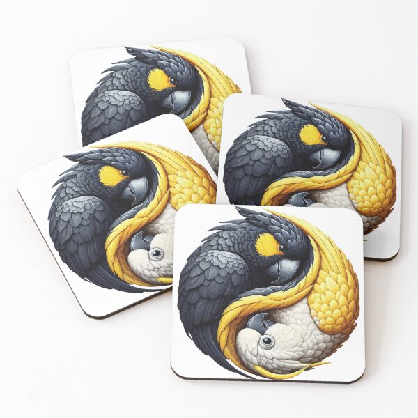Item preview, Yellow-tailed Black & Sulphur-crested Cockatoos YIN YANG  Acrylic Painting Style designed and sold by Aritxa.