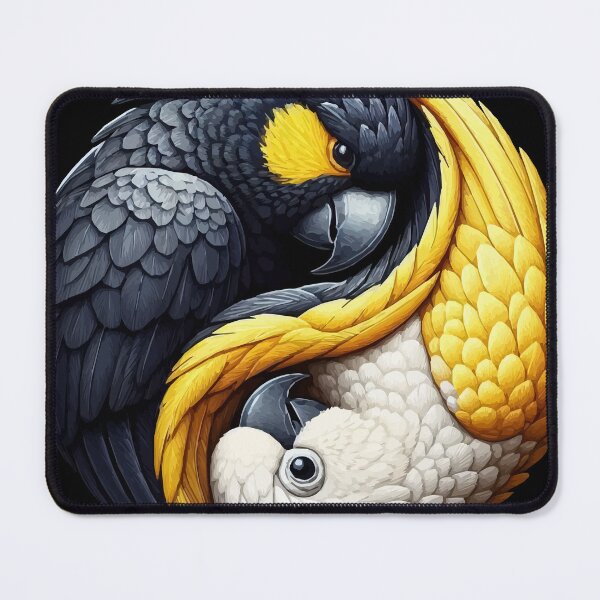Item preview, Yellow-tailed Black & Sulphur-crested Cockatoos YIN YANG Acrylic Painting Style designed and sold by Aritxa.