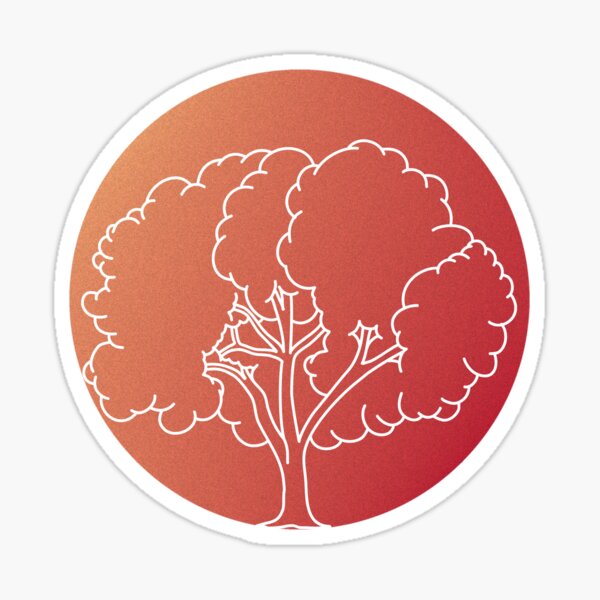 Item preview, Minimalist Tree in Sunset Circle - Nature Art Design designed and sold by NYUTEE.
