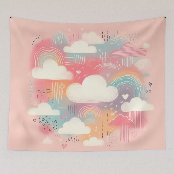 Item preview, Cloud Canvas: Rainbow Whimsy in Pastel Hues designed and sold by 123Rainbow.
