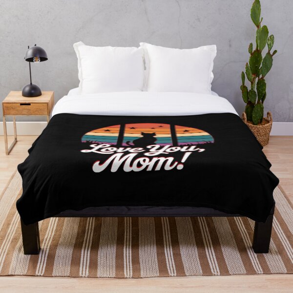 Item preview, The silhouette of a black cat on a window sill contemplates a sunset sky dotted with orange, yellow and blue-green stripes. designed and sold by GhoulishGaze.