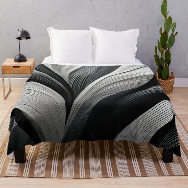 Item preview, Black and white minimalist abstract wave pattern, organic waves, modern decor, movement  designed and sold by navitalidesign.