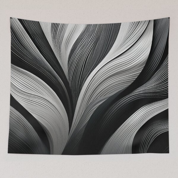 Item preview, Black and white minimalist abstract wave pattern, organic waves, modern decor, movement  designed and sold by navitalidesign.