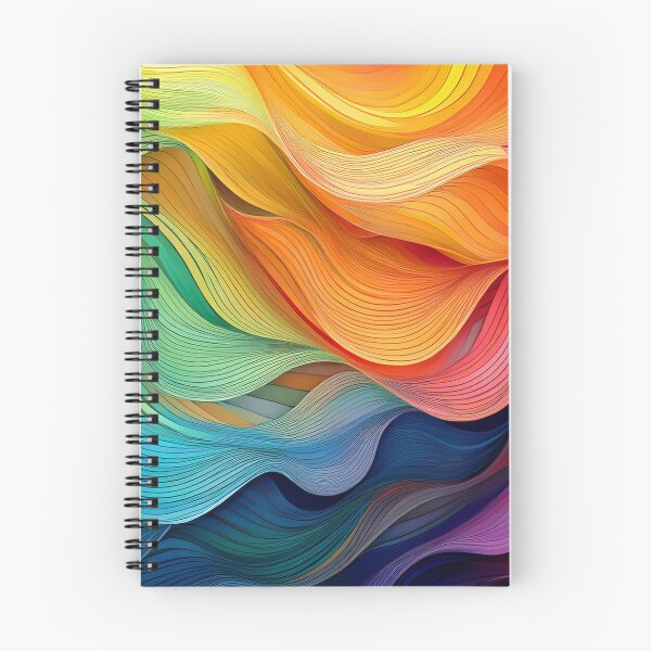 Item preview, Rainbow coloured minimalist abstract wave pattern, organic waves, modern decor, movement  designed and sold by navitalidesign.