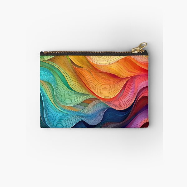 Item preview, Rainbow coloured minimalist abstract wave pattern, organic waves, modern decor, movement  designed and sold by navitalidesign.