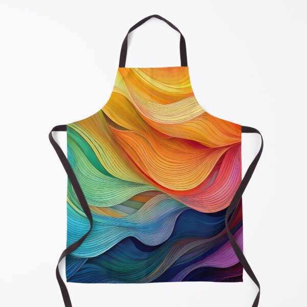 Item preview, Rainbow coloured minimalist abstract wave pattern, organic waves, modern decor, movement designed and sold by navitalidesign.