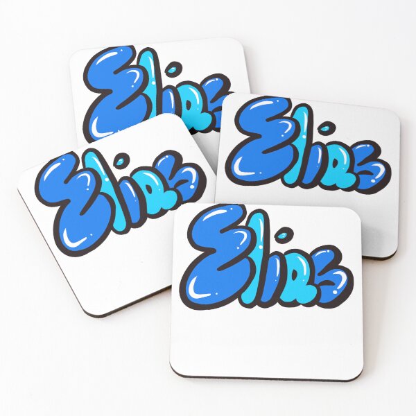 Item preview, Elias name in blue graffiti bubble letters calligraphy Top 10 best personalized gifts for boys and men named Elias designed and sold by Artonmytee.