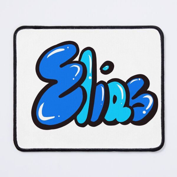Item preview, Elias name in blue graffiti bubble letters calligraphy Top 10 best personalized gifts for boys and men named Elias designed and sold by Artonmytee.