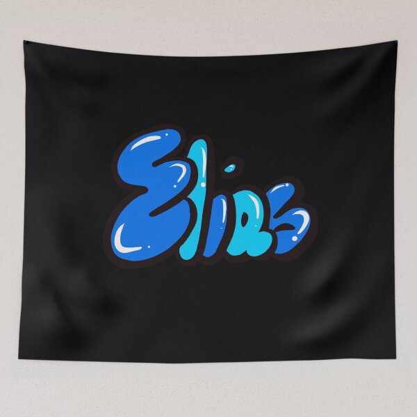 Item preview, Elias name in blue graffiti bubble letters calligraphy Top 10 best personalized gifts for boys and men named Elias designed and sold by Artonmytee.