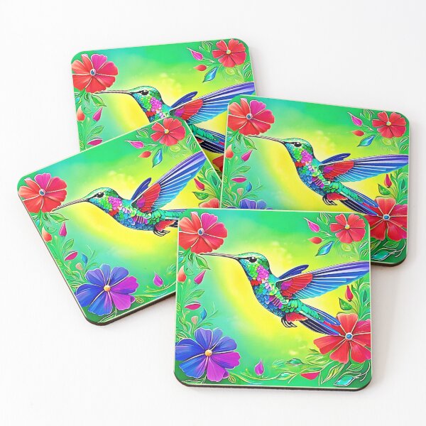 Item preview, Floral Hummingbird Art Design designed and sold by Health And Fitness Posts e-Store.