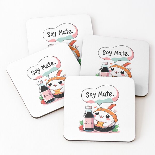 Item preview, Kawaii Sushi & Soy Sauce Pun – Soy Mate designed and sold by BaisaStudio.
