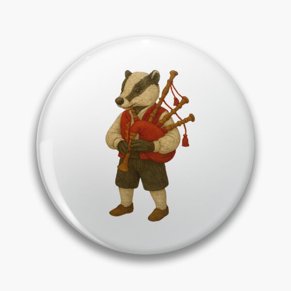 Item preview, Galician Badger Playing Gaita Sticker designed and sold by #Adulting Central.