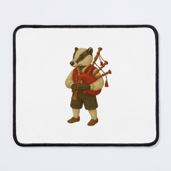 Item preview, Galician Badger Playing Gaita Sticker designed and sold by #Adulting Central.