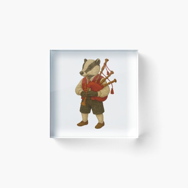 Item preview, Galician Badger Playing Gaita Sticker designed and sold by #Adulting Central.